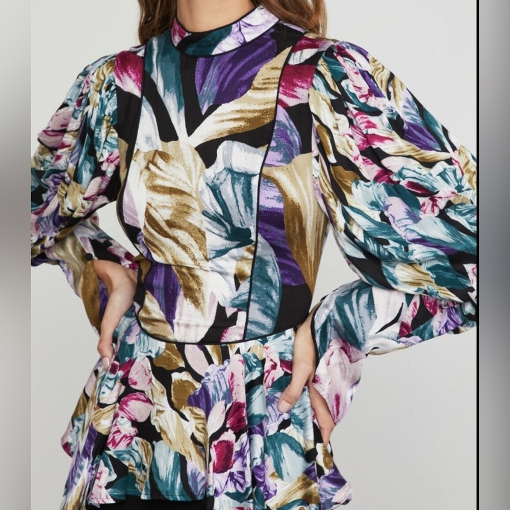 BCBGMaxAzria Multicolor Floral Blouse
